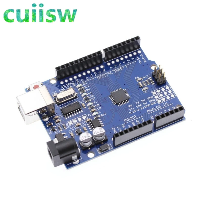 Плата Cuiisw UNO R3 1 шт. чип CH340G + MEGA328P 16 МГц для Arduino макетная плата USB кабель|uno r3|usb