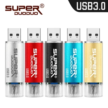 

OTG usb 3.0 flash drive 64gb Disk 4GB 16GB 32GB 100% Full 128GB USB Stick High Speed Pen drives for Smart Phone/laptop