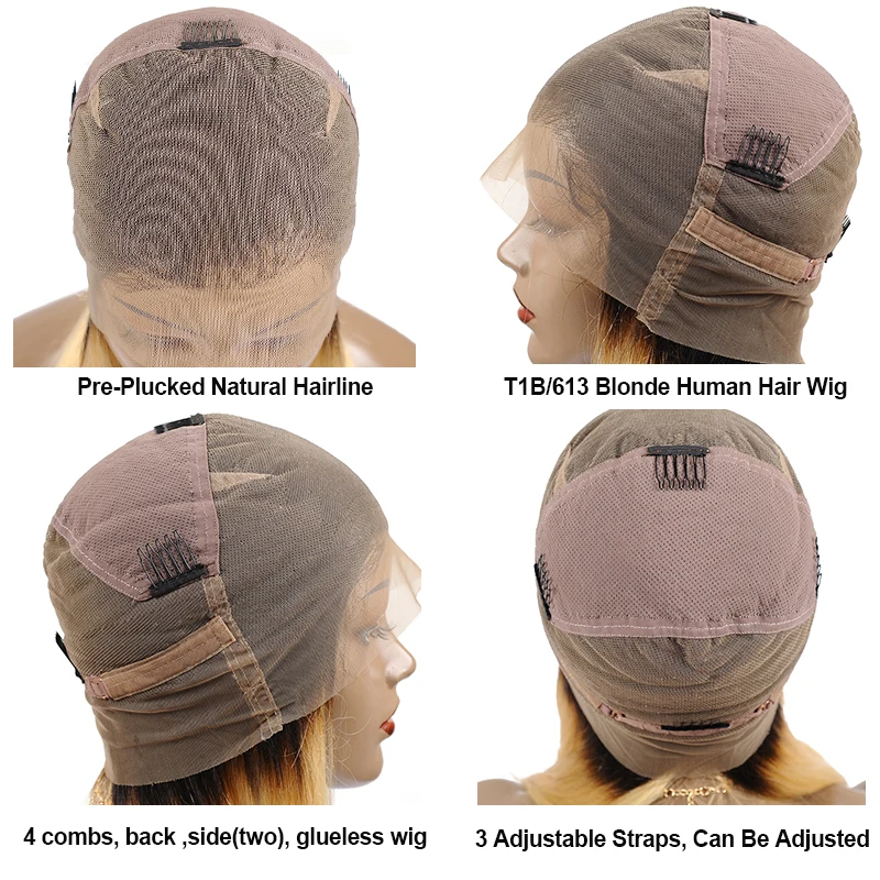 Remyblue перуанские волосы Remy полностью кружевные человеческие парики T1B 613 блонд