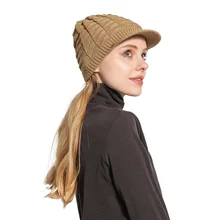 Женская шапка, модная, модная, плиссированная, одноцветная, Вязанная, шапка, уличная, повседневная, теплая, эластичная, мягкая, шапка, зимние шапки для женщин