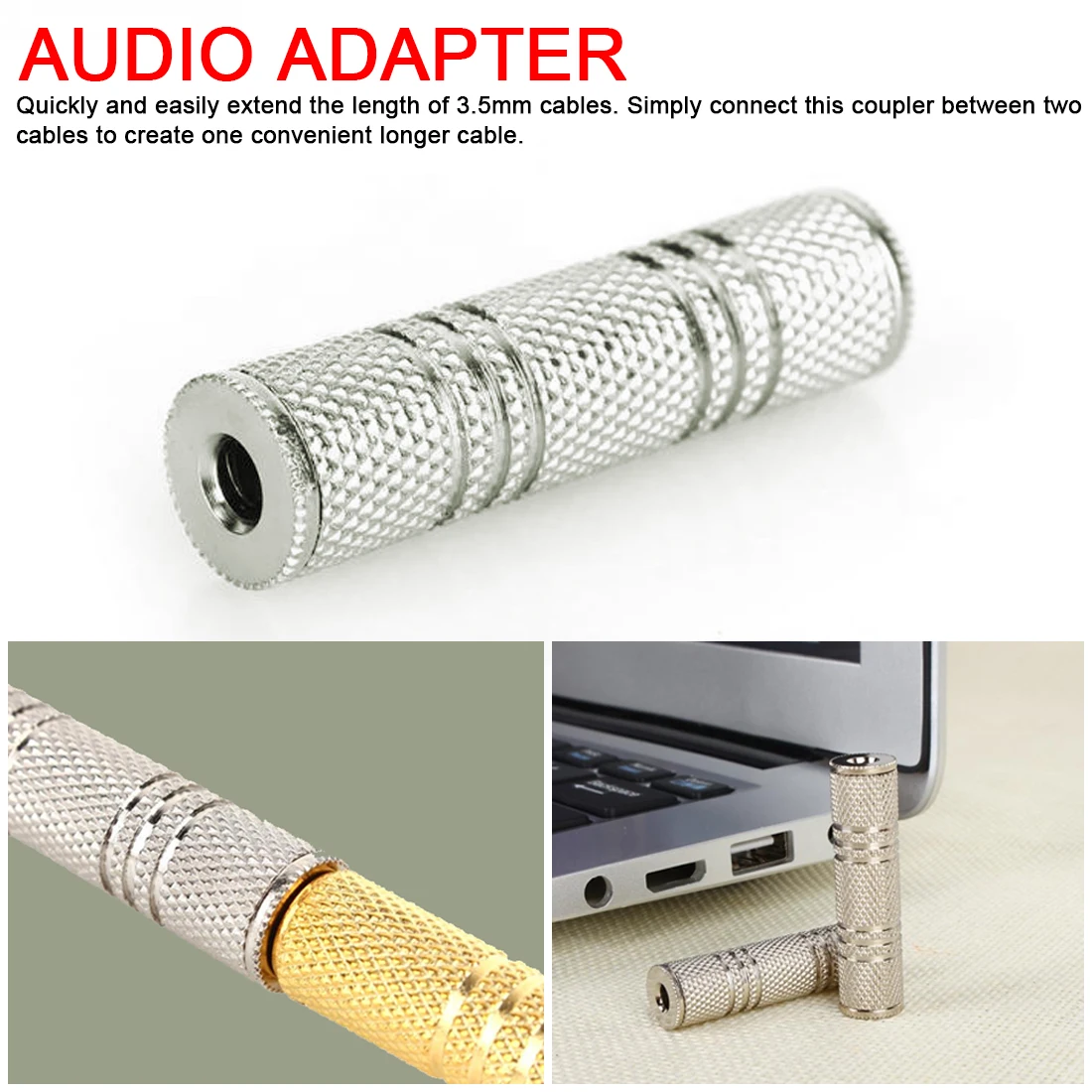 

3.5mm Jack Female to 3.5 mm Female Connector Audio Headphone Jack Coupler Adaptor Connectorheadphone adapter,headphone adapter