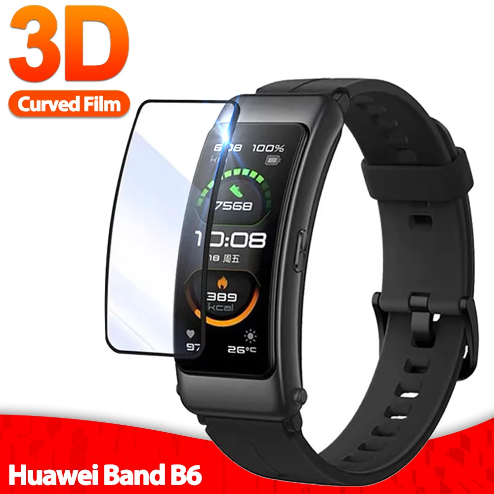 

3D Soft Fibre Glass Protective Film Cover For Huawei band B6 Full Screen Protector Case for Band B6 smart bracelet band watch