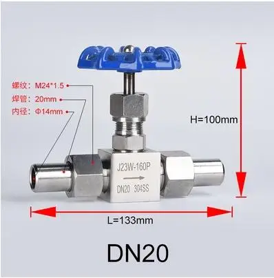 J23W-160 сварной игольчатый клапан высокого давления 304 игольчатый клапан из нержавеющей стали клапан высокого давления DN610152025