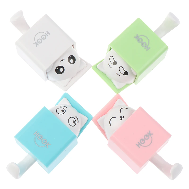 Creative Cartoon Cat Hook Hanger Wall Mounted Key Hooks Holder Clothes Hat Handbag Hangers Bathroom Rack Organizer Decorative