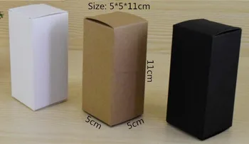 

White Black Kraft Paper Gift Box Cosmetic Bottle Jar Box Craft Handmade Soap Candle Storage Boxes valve tubes 50pcs/lot-5*5*11