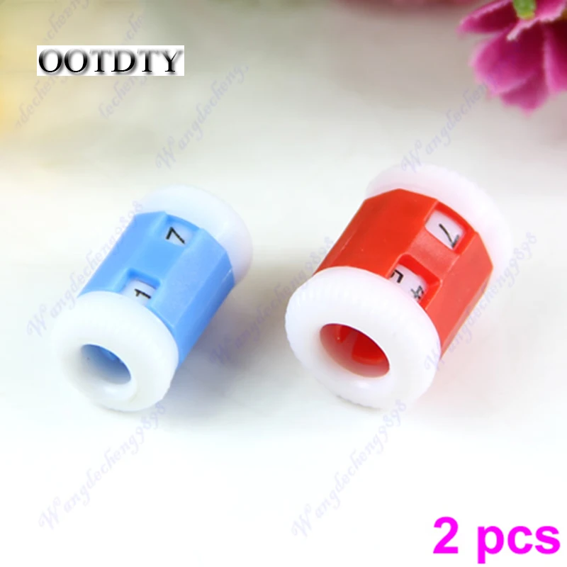 

OOTDTY 2pcs Plastic Pride Row Counter 2 Sizes Knit Knitting Needles dorp shipping