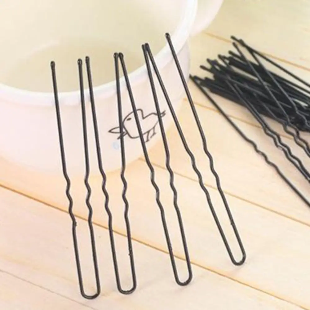 20Pcs/Box Curly Wavy Bobby Pins Hair Clips Women Girls Crude Black Metal Hair Barrettes Invisible Hairpin Hair Styling Accessory - Цвет: black