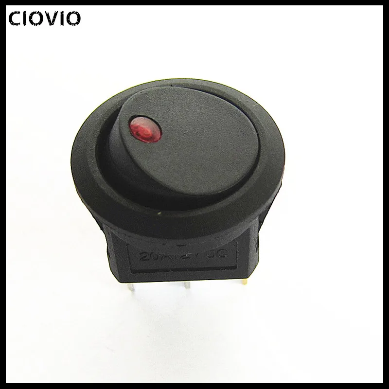 CIOVIO 20 шт. 20A 12 в водонепроницаемый spst переключатель Светодиодный точечный светильник для автомобиля лодки круглый Кулисный Переключатель ВКЛ/ВЫКЛ SPST