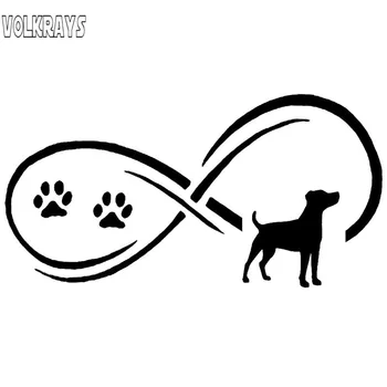 

Volkrays Creative Car Sticker Jack Russell Dog Paw Print Accessories Waterproof Reflective Vinyl Decal,Black/Silver,8cm*16cm