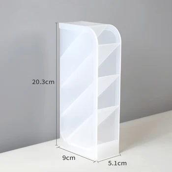 

Bogelinuo Multi-function 4 Grid Desktop Pen Rack/Holder Office School Storage Case Clear White Black Plastic Box Desk