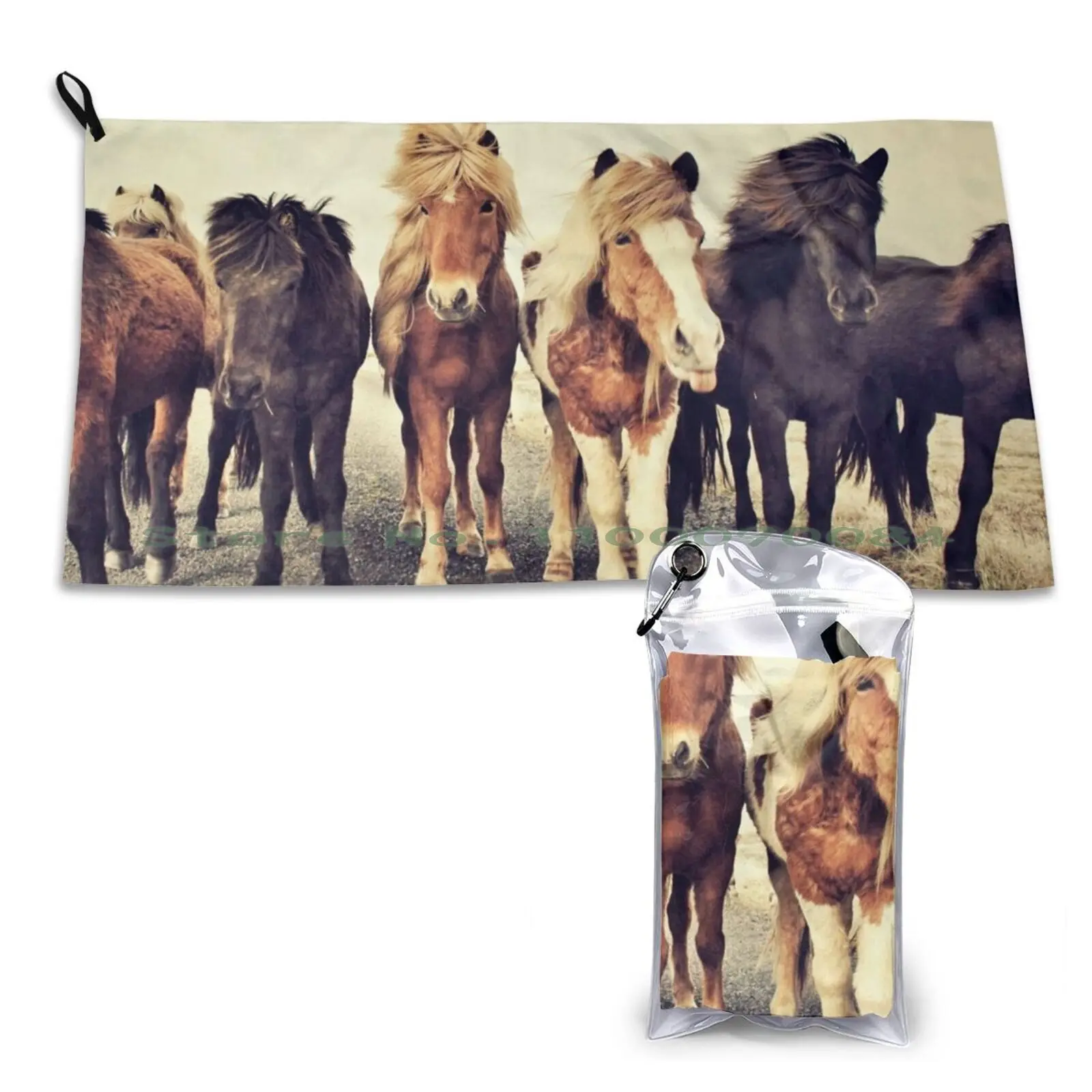 Cavalli Asciugamano Ad Asciugatura Rapida Palestra Sport Bagno Cavalli Portatili Animali Vecchio Vintage Retrò Carino Bella Natura Capelli Selvatici C