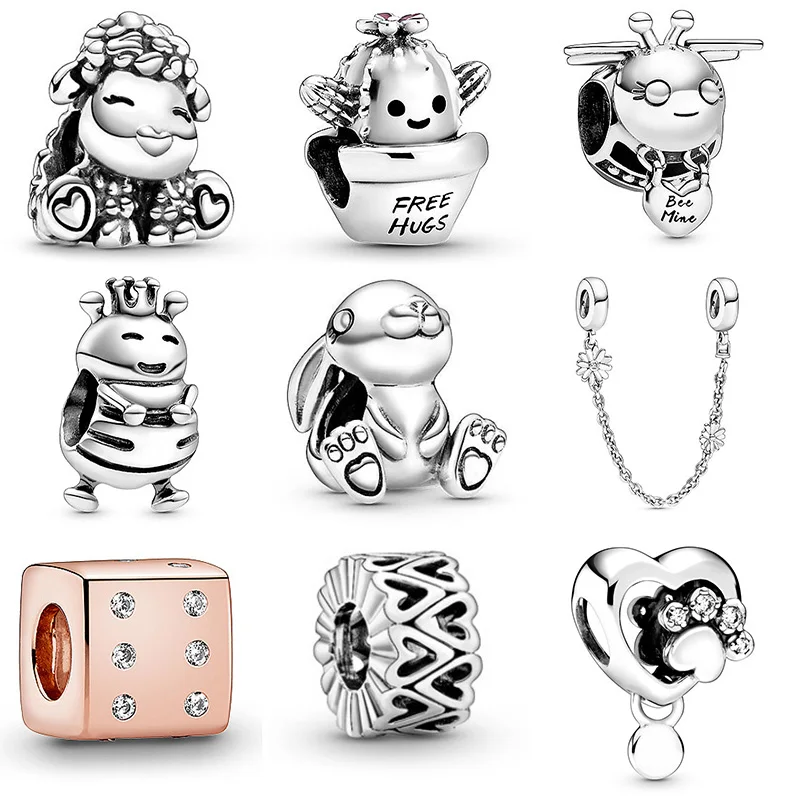 

Silver Color Beads Simple Tortoise Bee Dice Bead For Original Pandora Charm Bracelets & Bangles Jewelry
