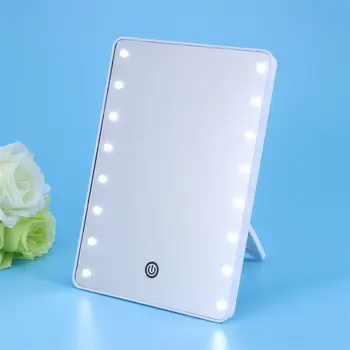 

Makeup Mirrors With 16 LEDs Cosmetic Mirror With Touch Dimmer Switch Battery Operated Mirror With Stand For Tabletop Bedroom