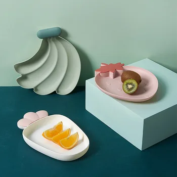

Creative Fruit Modeling Pastry dessert tray Plastic Cute Pineapple Plate Simple Snack Dish Home Tableware Gift Kitchen Supplies