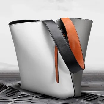 

QIAOBAO Luxury Handbags Women Bag Designer Women Genuine Leather Bag Female Shoulder Bag Women Messenger Bags Bucket Tote Big