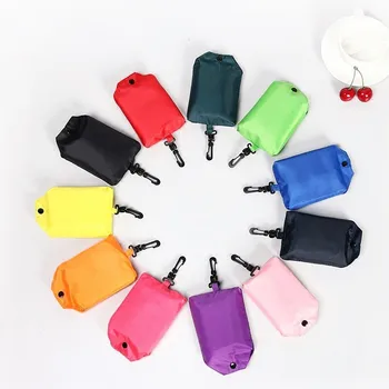

1 X Portable Folding Shopping Bag Oxford Bags Lightweight Solid Color Bag Foldable Waterproof Ripstop Shoulder Bag Shop Handbag