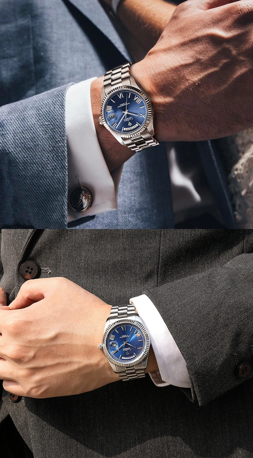 CADISEN 2021 Men Watches Swimming 10Bar Waterproof Screw Crown Japan Miyota Movement Mechanical Watch Newest Version Wristwatch