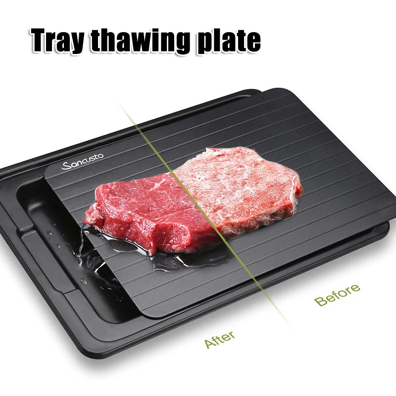 1pcs Defrost Tray Fast Thaw Frozen Meat Fish Sea Food Plate Board Defrosting 