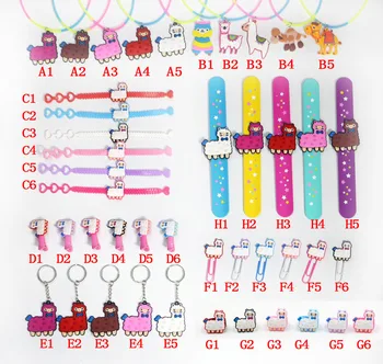 

wholesale 100pcs top quality silicone Alpaca wristband rubber clap bracelet anime cartoon bangle children party gift