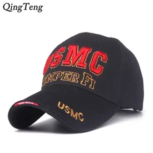 Новое поступление США Морская тактическая бейсболка Мужская USMC темно-синяя кепка Snapback SEMPER FI кость Регулируемая наружная хлопковая армейская бейсболка