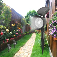 2in1 Adjustable Landscape Light Security Lighting Dark Sensing Auto On_Off for Patio Deck Yard Waterproof 4 LED Solar Spotlight