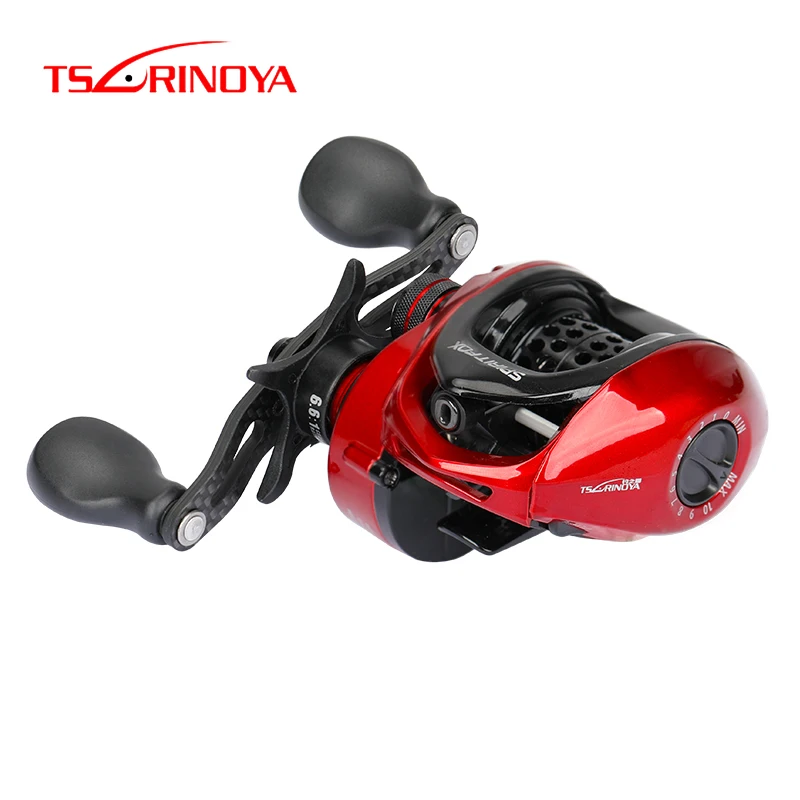 Discount  TSURINOYA SPIRIT FOX Baitcasting Reel Magnetic Brake System Right Left Hand 8+1BB 6.6:1 High Speed 
