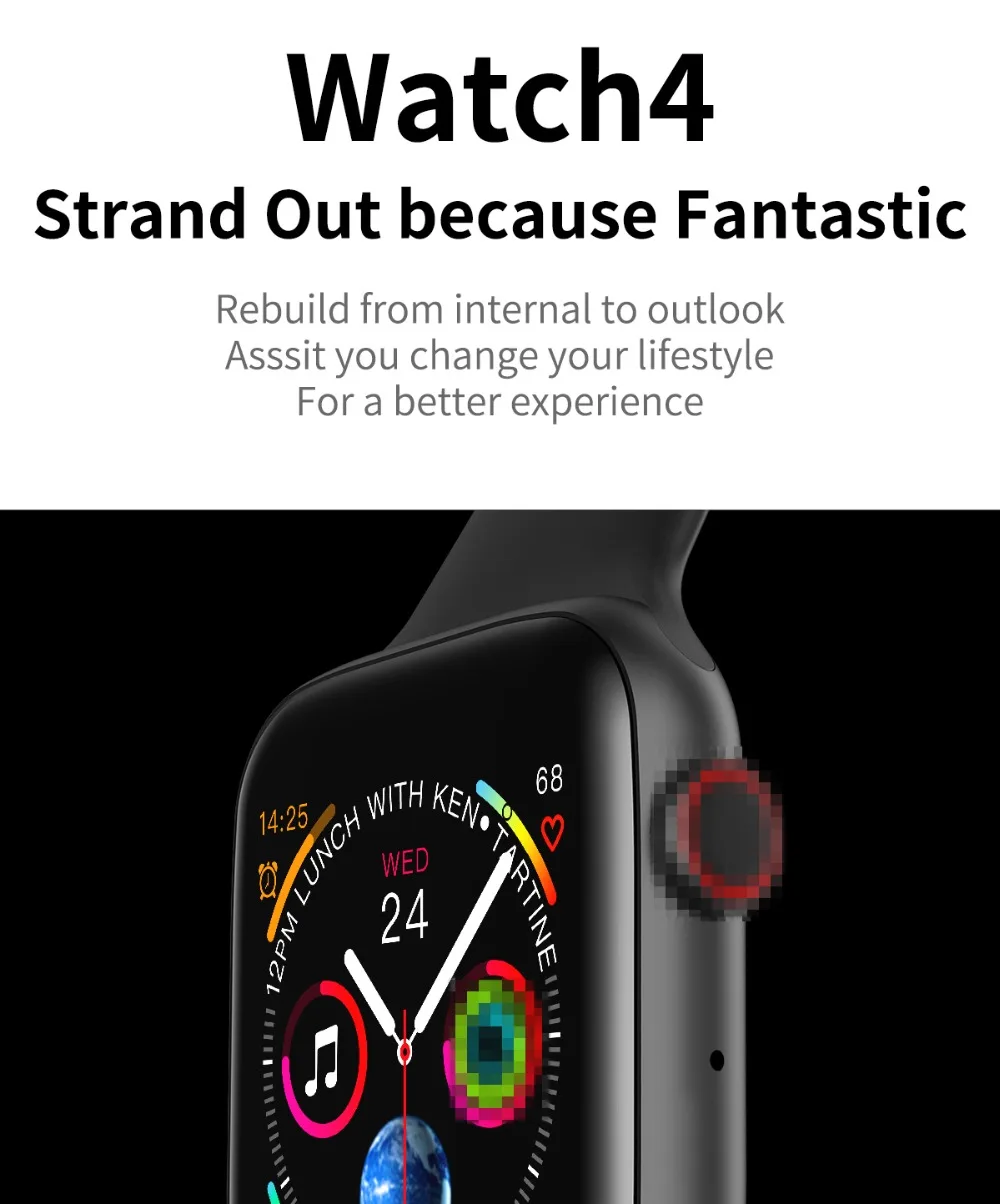 Bluetooth Смарт часы серии 4 монитор сердечного ритма Смарт часы 44 мм чехол для android Apple телефон relogio часы inteligente