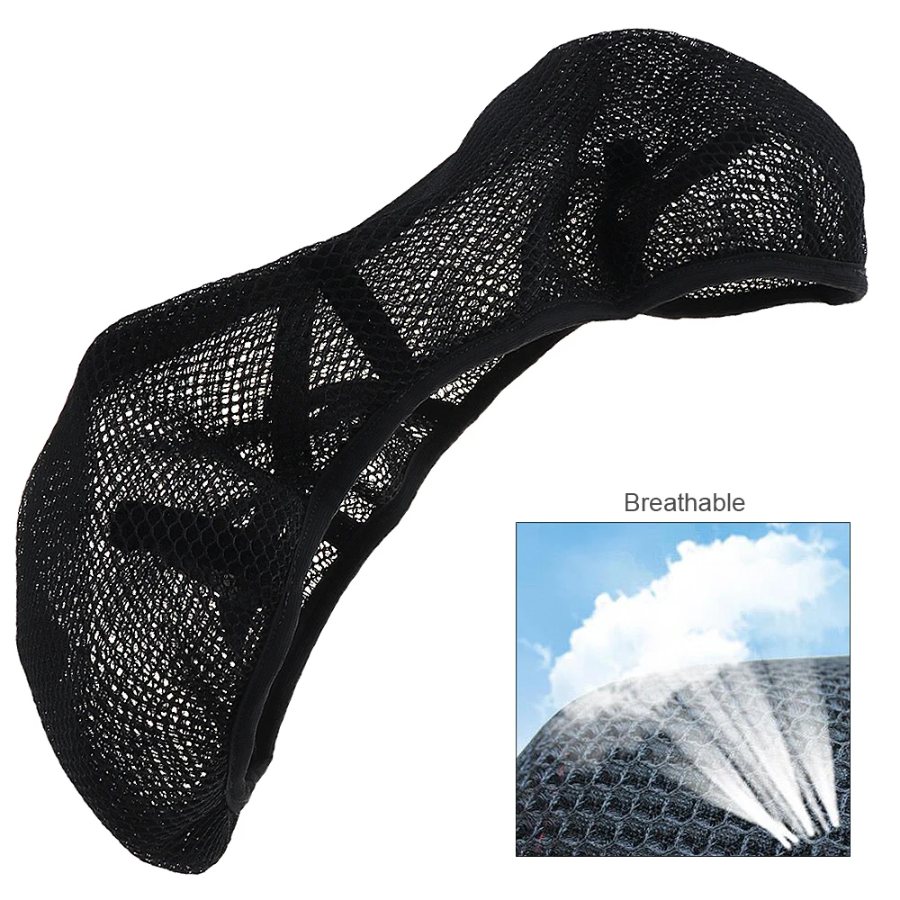 Чехол для сиденья мотоцикла водонепроницаемый 3D солнцезащитный чехол для сиденья Теплоизоляция Подушка для сиденья скутера защита черного цвета