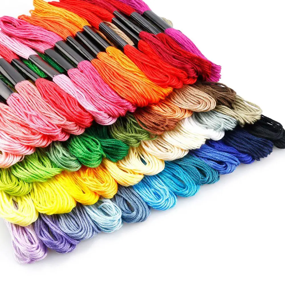 Многоцветные нити для вышивки крестом, 50 шт., радужные нитки для вышивки, нитки для шитья, для рукоделия, швейные инструменты FDH