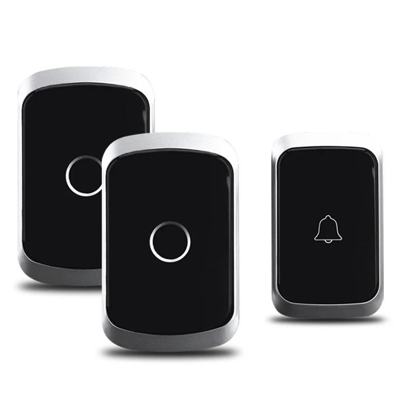 1 button 2 receiver Беспроводной водонепроницаемый дверной звонок CACAZI с дистанционным управлением 300 м, штепсельная вилка стандарта США, ЕС, Великобритании, Австралии, светодиодная вспышка, домашний беспроводной дверной звонок, колокольчик, 1 кнопка, 1 2 приемника - Цвет: 1 button 2 receiver