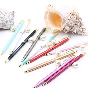 

Metal Pen Pearl Ballpoint Pen Elegant Pearl Pens Gradient Set Gift Stationary Business Pen Set Pen Novel Advertising C6S2