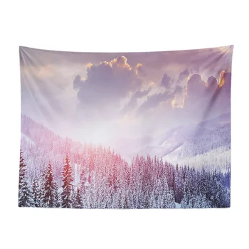 

Psychedelic Beautiful Scenery Tapestry Mountain Snow Aurora Desert Living Room Decorative Wall Hanging Outdoor Camping Blanket