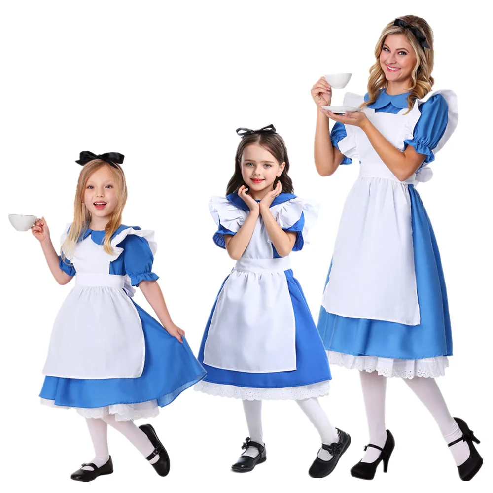 Алиса в стране Wonderland дети девушки фантазия платье девушка Лолита косплей костюм
