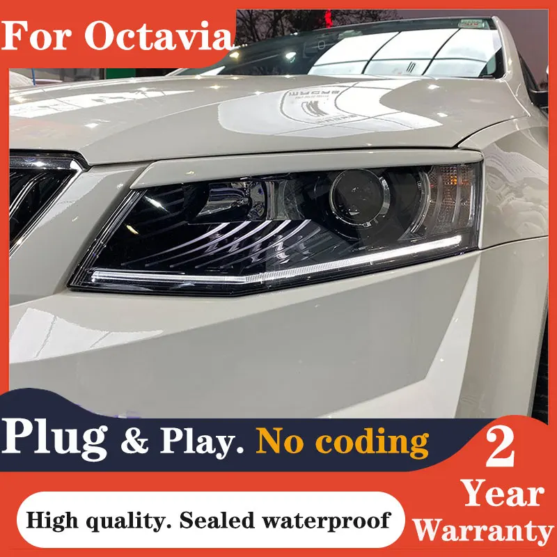 

LED Headlight for Skoda Octavia Headlights 2015-2017 Octavia A6 LED Headlight DRL Hid Bi Xenon Auto Accessories
