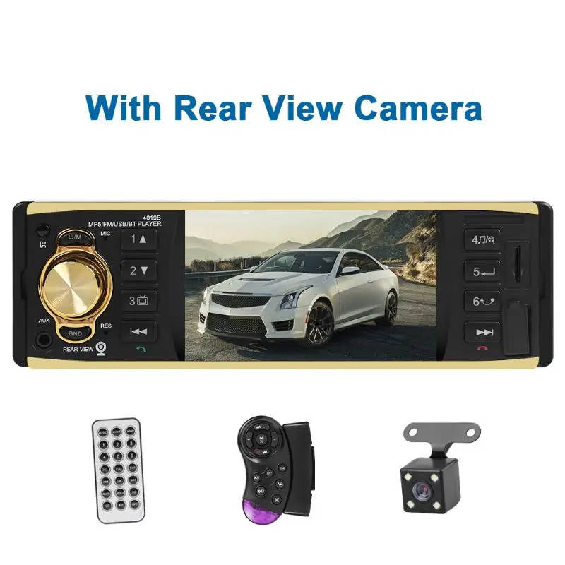 4'' TFT Screen 4019B 1 Din Car Radio Audio Stereo MP3 Car Audio Player Bluetooth Support Rearview Camera Remote Control USB FM - Цвет: 04