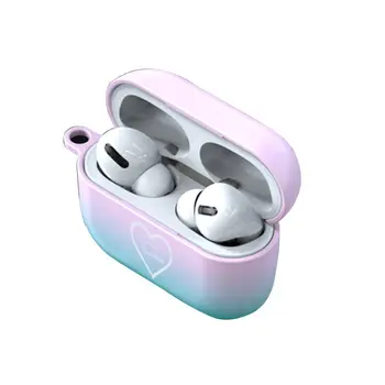 

Gradient Color Protective Case Anti-slip PC Cover Carabiner for Airpods Pro R9UA