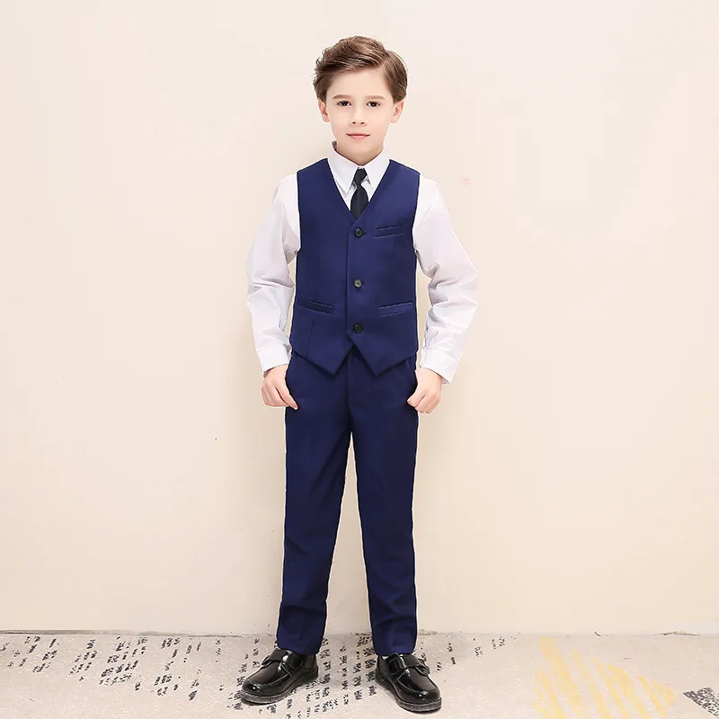 Костюм для мальчиков; синие костюмы для свадьбы; Terno infantil; костюм; Enfant Garcon Mariage Disfraz Infantil; костюмы для мальчиков; H034