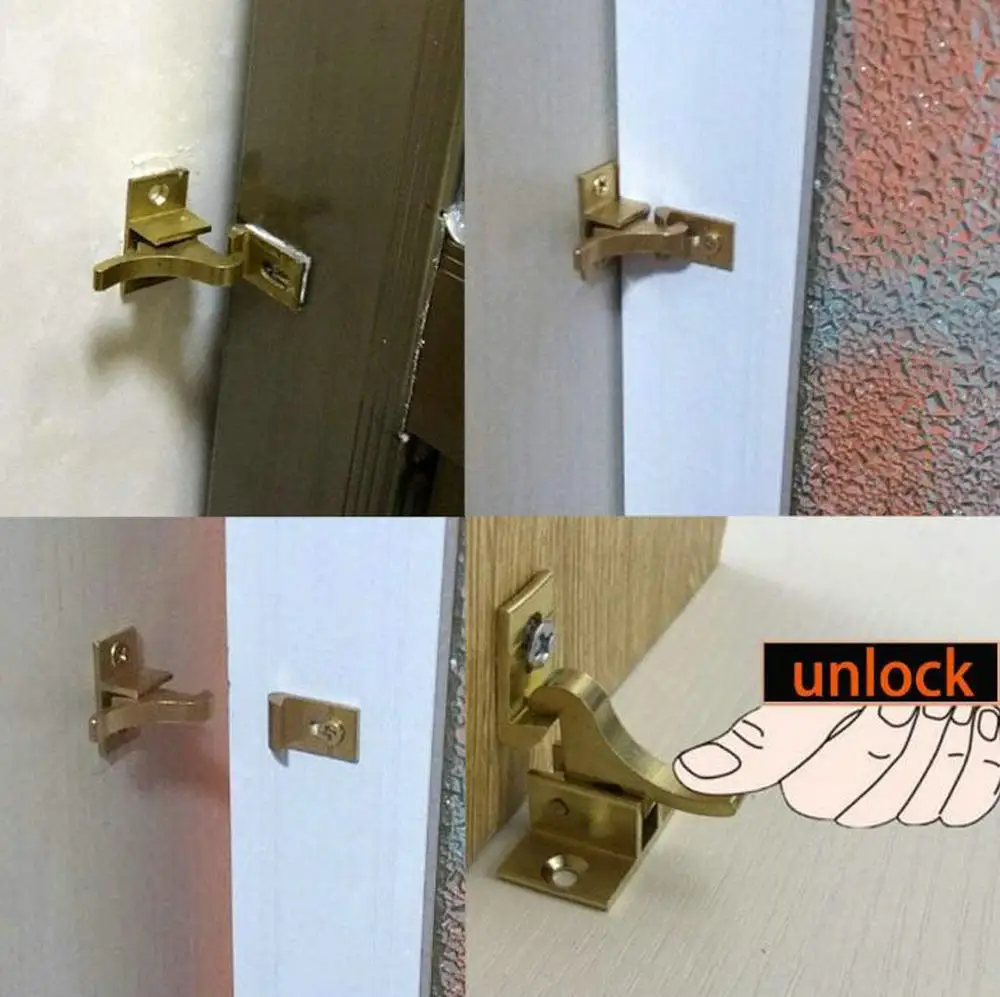 5Sets Brass Heavy Duty Elbow Latch Window-Cabinet Door Latch for Home/Office/Cabinet Doors &Window Doors,w/Mounting Screws