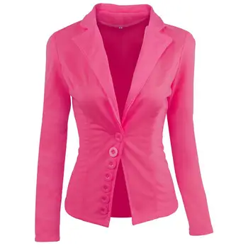 

Women Casual Solid Long Sleeve Single Breasted Casual,Office Spring,Autumn Slim Button Blazer