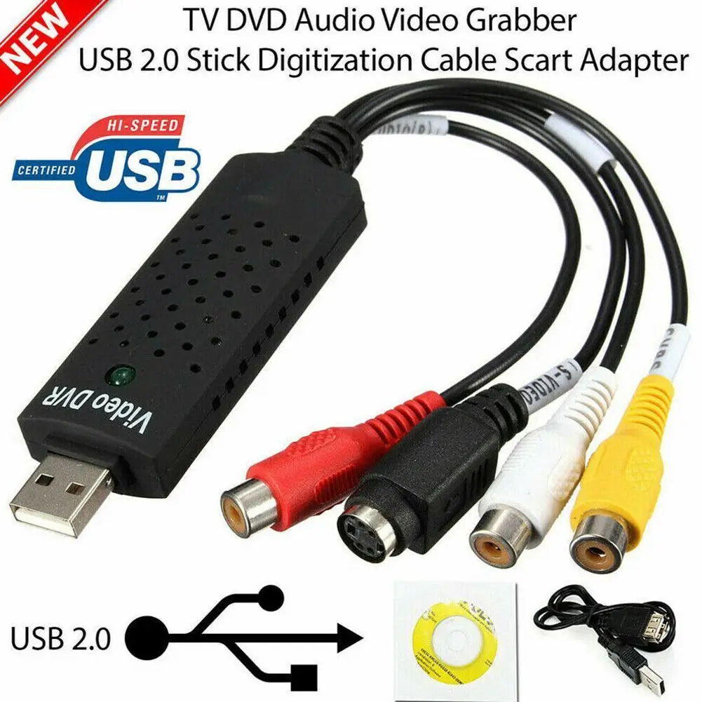 Адаптер для захвата видео B2Z9 USB 2 0 карта ТВ тюнер ПК/ноутбука HD VCR аудио разъем DVD AV