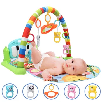 

1-36 Month Baby Infant Cartoon Music Lights Pedal Piano Keyboard Activity Gym Fitness Rack Crawling Mat Carpet with Rattle Toy
