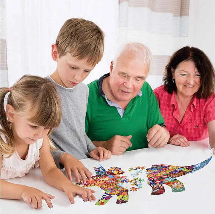 Quebra-cabeças de Papel Presentes para Crianças Quebra-cabeça Animal Forma Especial Dinossauro Baleia Montado Cedo Jogos Educativos Brinquedos 15 Cheap Quebra-cab.