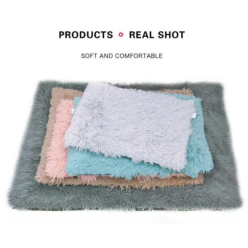Long Plush Pet Dog Blankets Cat Bed Mat Washable Non-slip Kennel Sleeping Pad Cushion for Small Medium Large Dogs Mattress