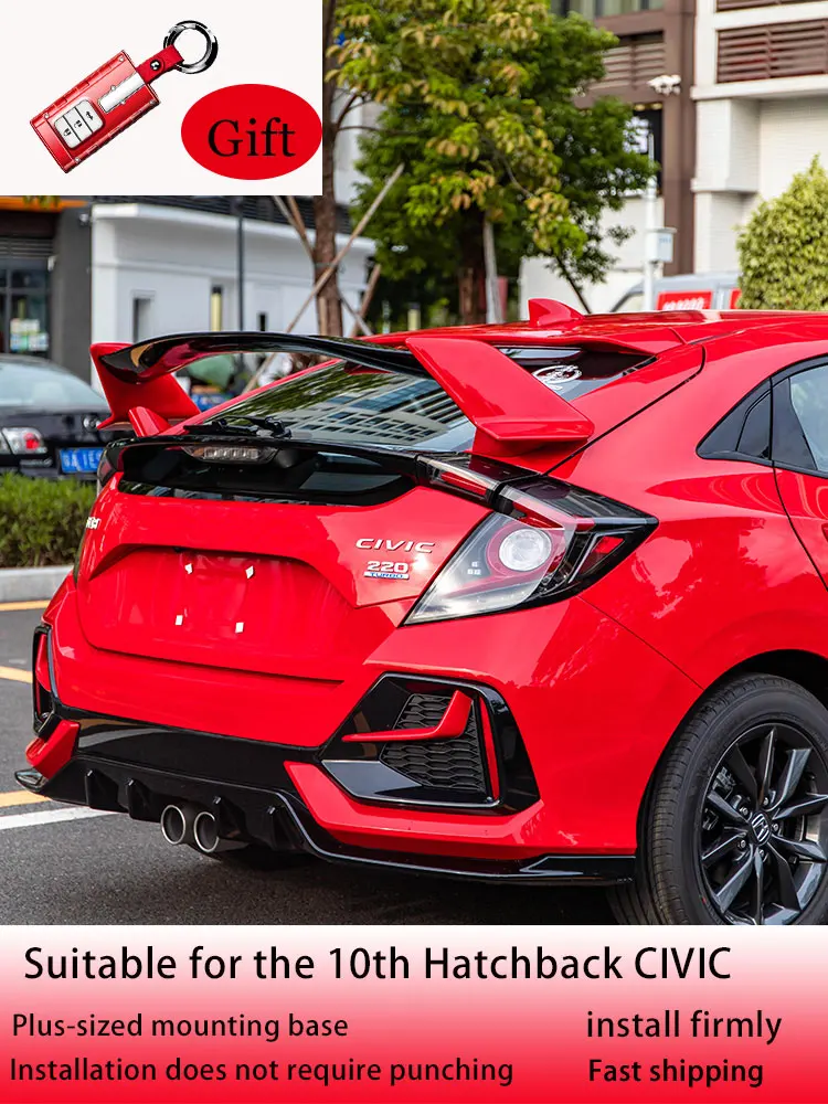 Подходит для Honda 10th Civic 2016 2017 2018 2019 CIVIC спойлер хэтчбек JDM модифицированный заднее