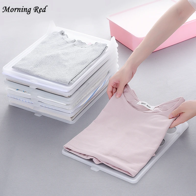

Fast Clothes Fold Plastic Board Wardrobe Clothing Organizer Unisex Shirt Travel Closet Drawer Auxiliary Tool for Home Storage