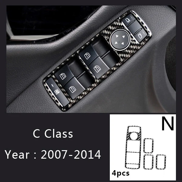 Углеродное волокно для Mercedes Benz C Class W204 автомобильный внутренний механизм переключения передач кондиционер CD панель светильник для чтения накладка наклейки для автомобиля - Название цвета: N Type