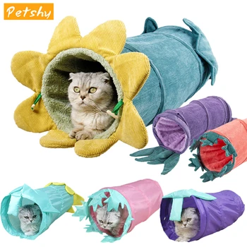 

Petshy Four Seasons Universal Pet Cat Tunnel Toys Foldable Indoor Cat Bed Play House for Small Medium Dog Cats Home Nest Kennel