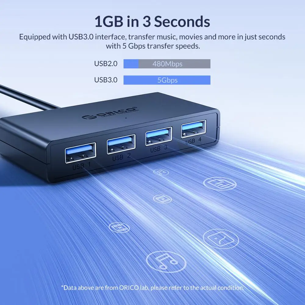 ORICO Mini USB 3 0 концентратор 4 порта питания OTG с микро интерфейсом для MacBook ноутбука