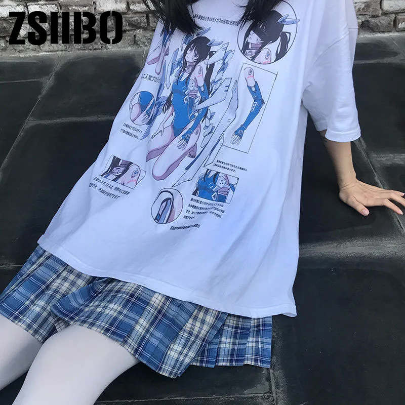 Punk Dark Grunge Streetwear Ladies gothic Top Tshirts Harajuku Clothes y2k clothing shirt Goth Female Tee Loose Women T-shirt