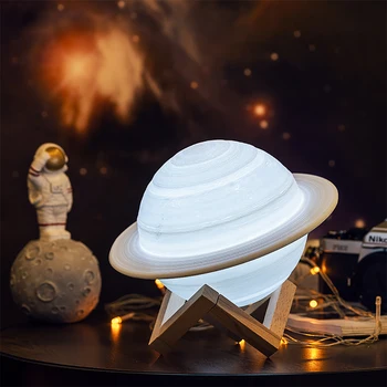

Rechargeable 3d Printing Lamp Like The Moon Night Light Lamp For Saturn Moon Light With 16 Colors 2 Colors Remote Gifts